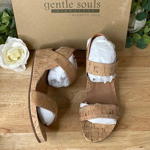Gentle Souls by Kenneth Cole Women s Gianna Strappy natural cork Size 8M